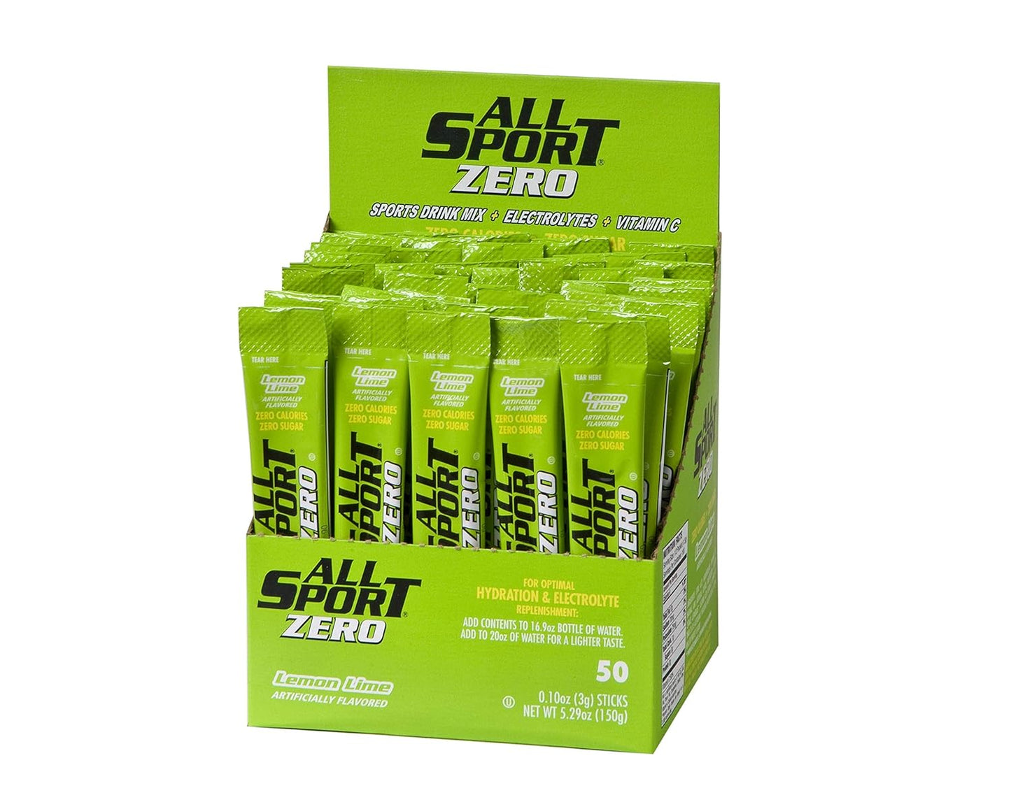 All Sport Powdered Hydration Bars | Zero Calories | High-Performance Electrolyte Drink | Sugar-Free | 6.9 fl oz (50 Count)