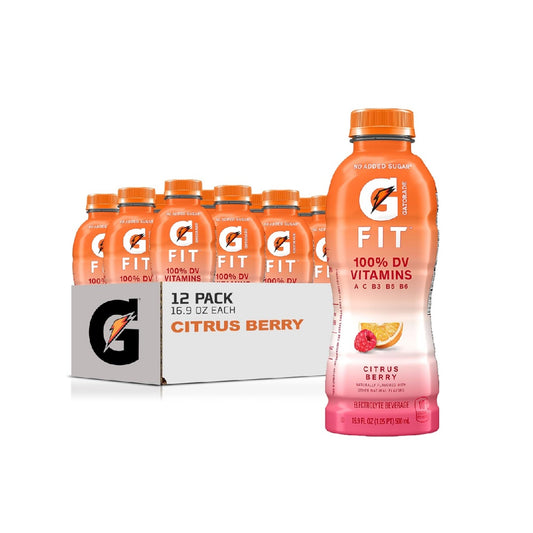 Gatorade Fit Electrolyte Drink, Healthy Hydration, 16.9 oz Bottles (Pack of 12)